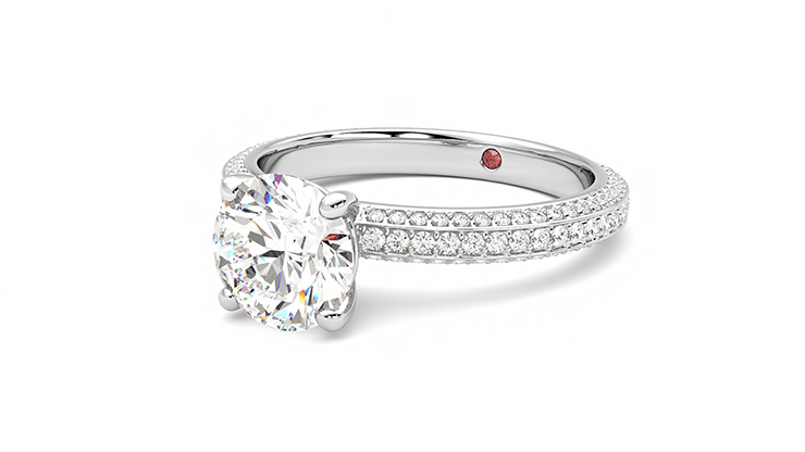 Taylor & Hart Halcyon Round Engagement Ring 360 degree image 25
