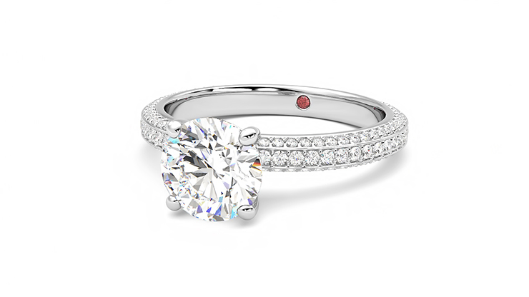 Taylor & Hart Halcyon Round Engagement Ring 360 degree image 26