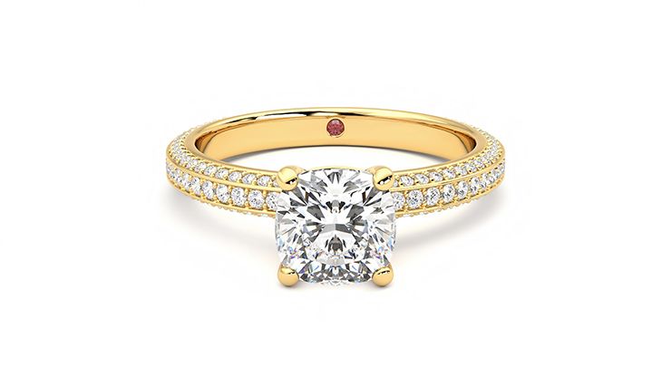 Taylor & Hart Halcyon Cushion Engagement Ring 360 degree image 0