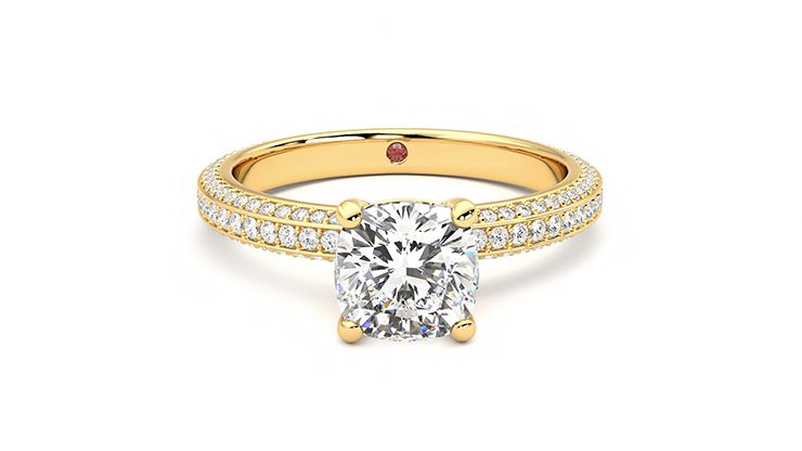 Taylor & Hart Halcyon Cushion Engagement Ring 360 degree image 1