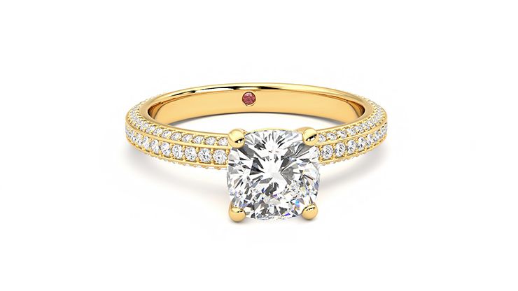 Taylor & Hart Halcyon Cushion Engagement Ring 360 degree image 2