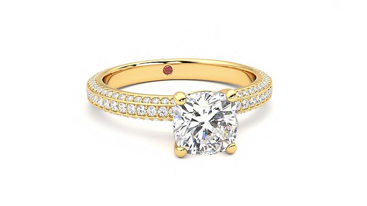 Taylor & Hart Halcyon Cushion Engagement Ring 360 degree image 3