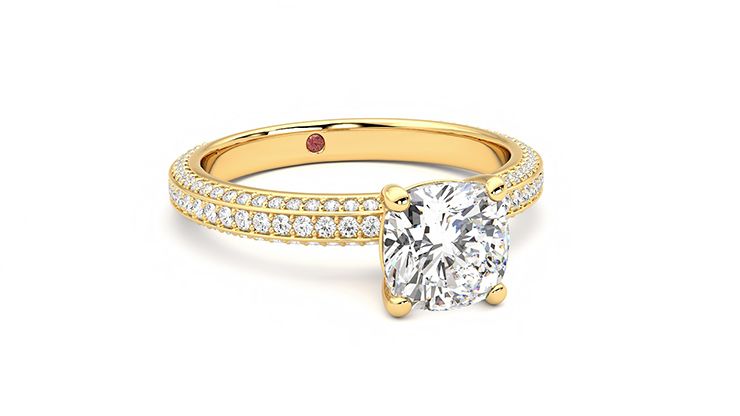 Taylor & Hart Halcyon Cushion Engagement Ring 360 degree image 4