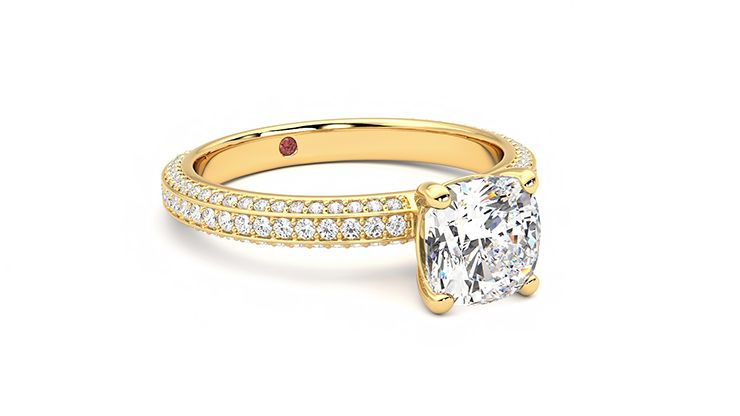 Taylor & Hart Halcyon Cushion Engagement Ring 360 degree image 5