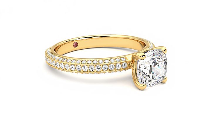Taylor & Hart Halcyon Cushion Engagement Ring 360 degree image 6