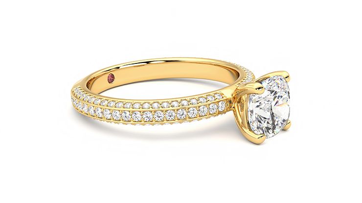 Taylor & Hart Halcyon Cushion Engagement Ring 360 degree image 7