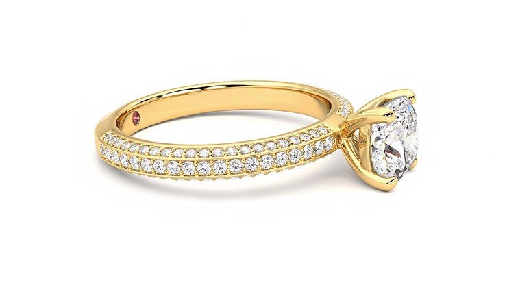 Taylor & Hart Halcyon Cushion Engagement Ring 360 degree image 8