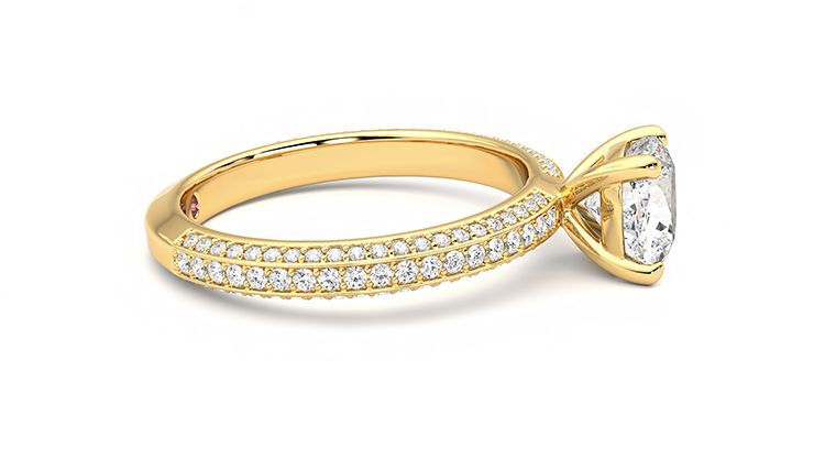 Taylor & Hart Halcyon Cushion Engagement Ring 360 degree image 9