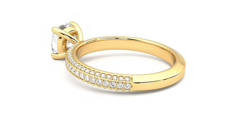 Taylor & Hart Halcyon Cushion Engagement Ring 360 degree image 18