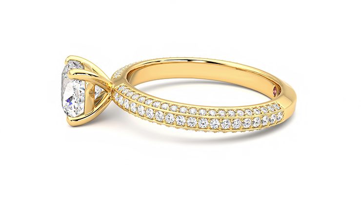 Taylor & Hart Halcyon Cushion Engagement Ring 360 degree image 21