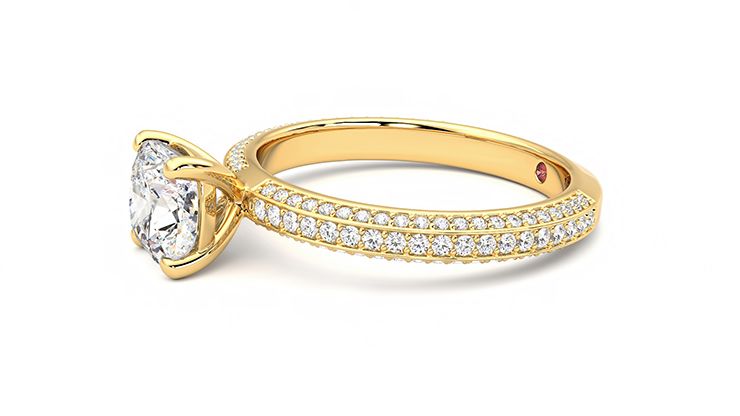 Taylor & Hart Halcyon Cushion Engagement Ring 360 degree image 22