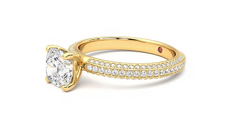 Taylor & Hart Halcyon Cushion Engagement Ring 360 degree image 23