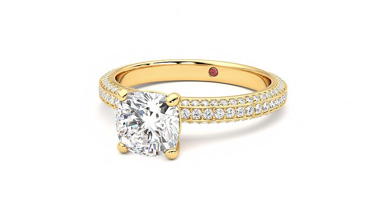 Taylor & Hart Halcyon Cushion Engagement Ring 360 degree image 26