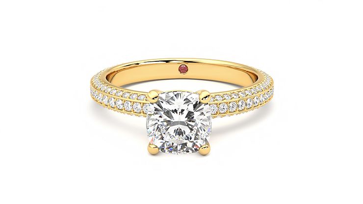 Taylor & Hart Halcyon Cushion Engagement Ring 360 degree image 29