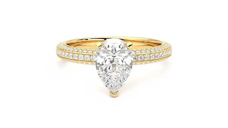Taylor & Hart Halcyon Pear Engagement Ring 360 detail 01
