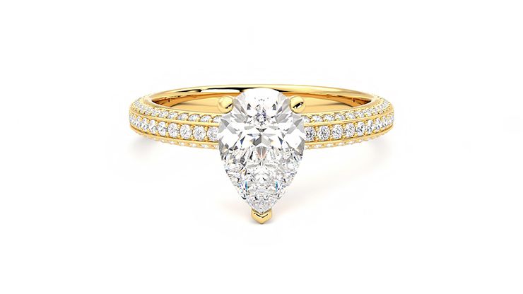 Taylor & Hart Halcyon Pear Engagement Ring 360 degree image 0