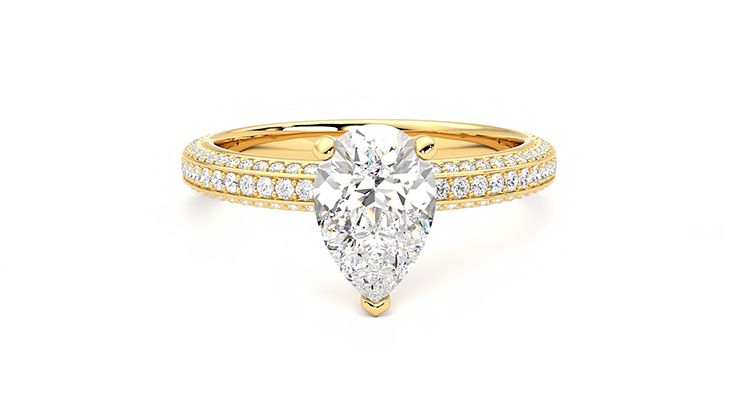 Taylor & Hart Halcyon Pear Engagement Ring 360 degree image 1