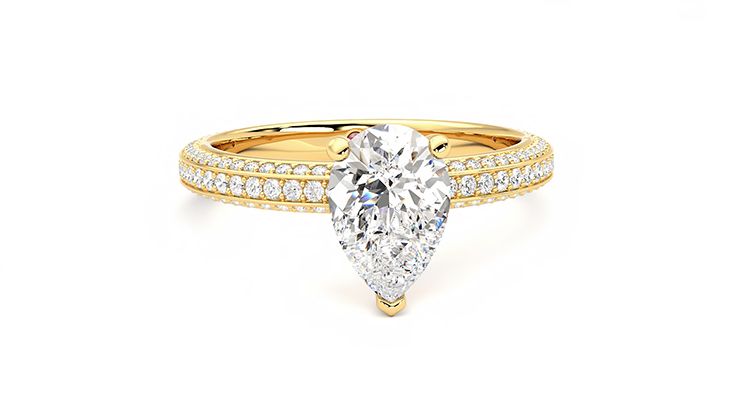 Taylor & Hart Halcyon Pear Engagement Ring 360 degree image 2