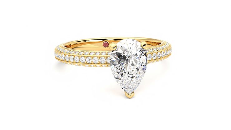 Taylor & Hart Halcyon Pear Engagement Ring 360 degree image 3