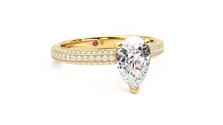 Taylor & Hart Halcyon Pear Engagement Ring 360 degree image 4