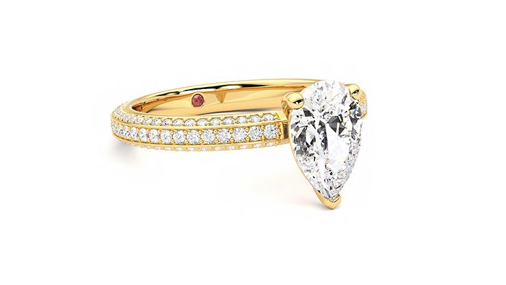 Taylor & Hart Halcyon Pear Engagement Ring 360 degree image 5