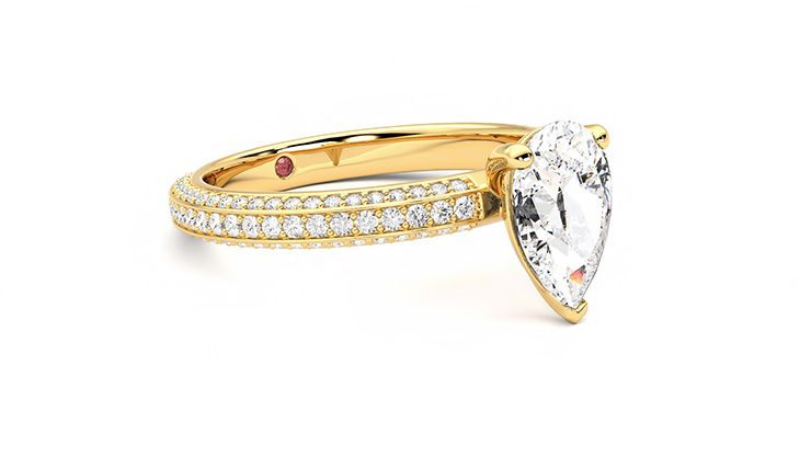 Taylor & Hart Halcyon Pear Engagement Ring 360 degree image 6