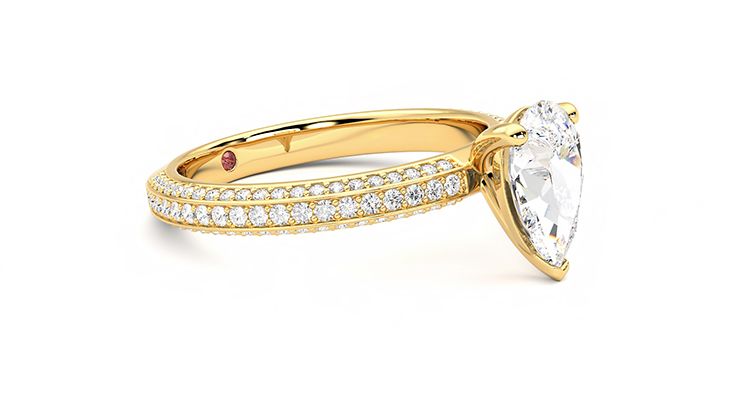 Taylor & Hart Halcyon Pear Engagement Ring 360 degree image 7