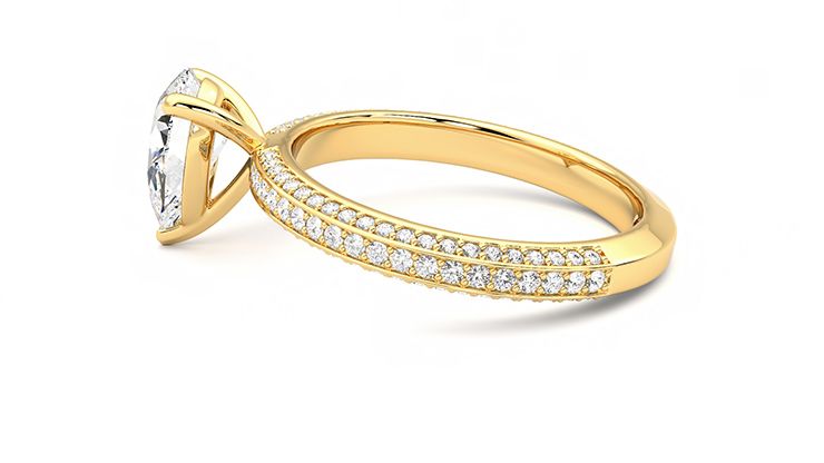 Taylor & Hart Halcyon Pear Engagement Ring 360 degree image 20