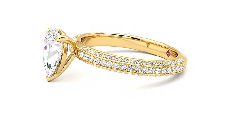 Taylor & Hart Halcyon Pear Engagement Ring 360 degree image 22