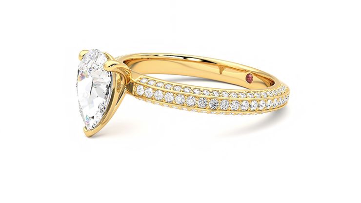 Taylor & Hart Halcyon Pear Engagement Ring 360 degree image 23