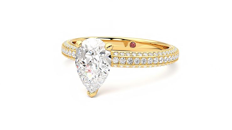 Taylor & Hart Halcyon Pear Engagement Ring 360 degree image 26