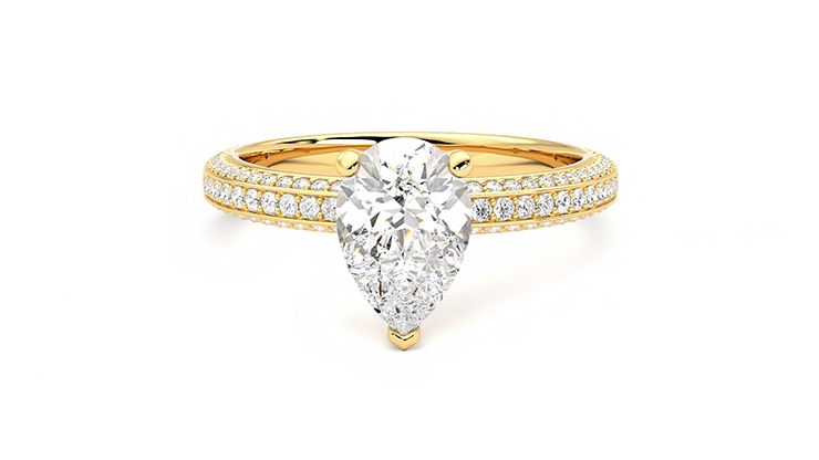 Taylor & Hart Halcyon Pear Engagement Ring 360 degree image 29