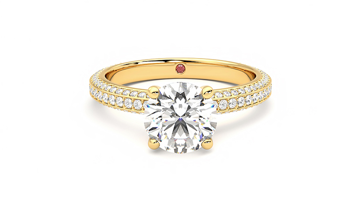 Taylor & Hart Halcyon Round Engagement Ring 360 detail 01