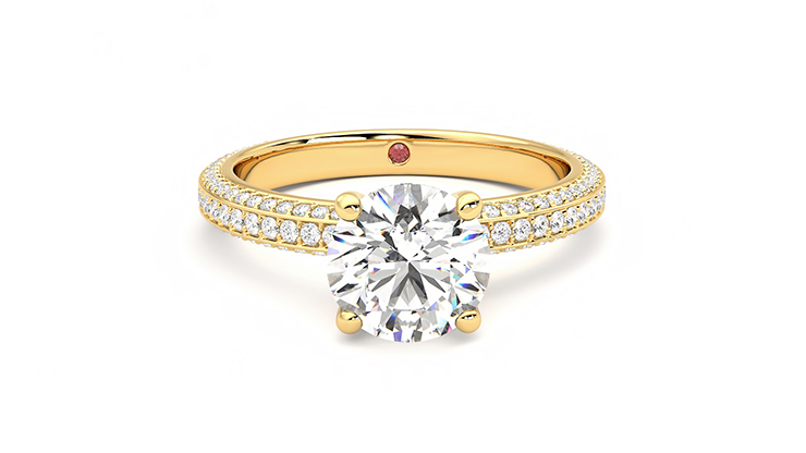 Taylor & Hart Halcyon Round Engagement Ring 360 degree image 1