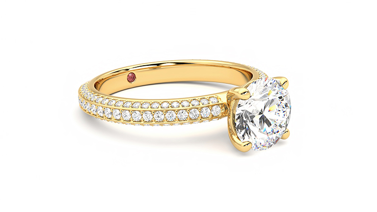 Taylor & Hart Halcyon Round Engagement Ring 360 degree image 6