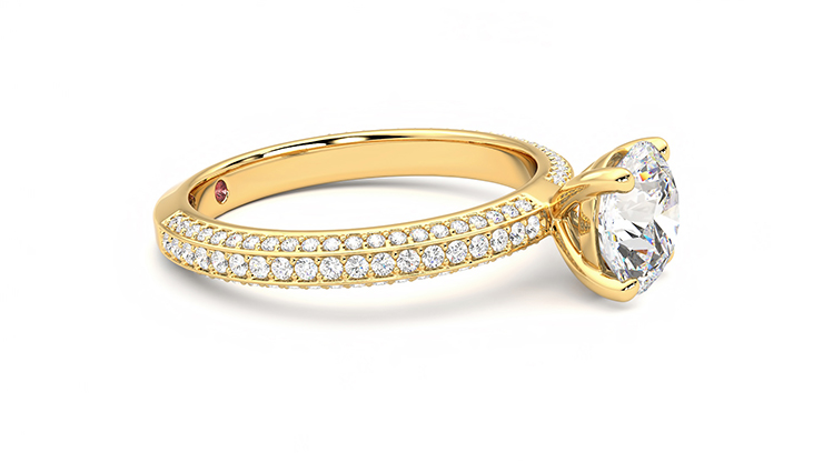 Taylor & Hart Halcyon Round Engagement Ring 360 degree image 8