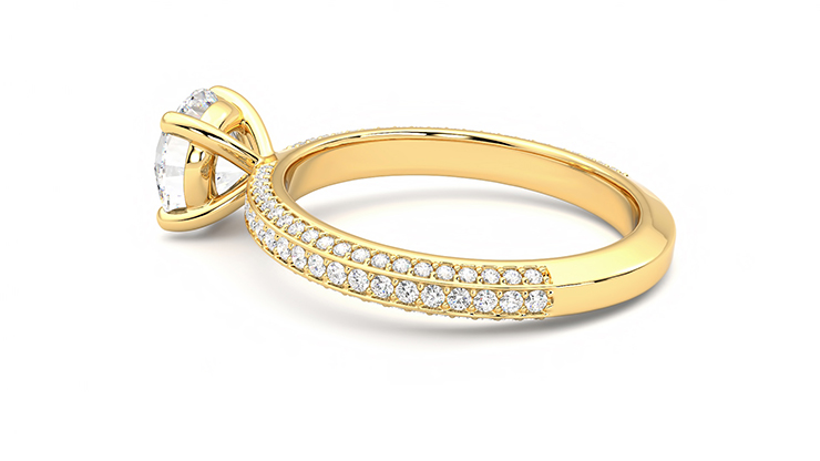 Taylor & Hart Halcyon Round Engagement Ring 360 degree image 19