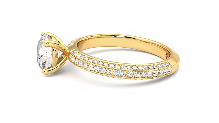 Taylor & Hart Halcyon Round Engagement Ring 360 degree image 21