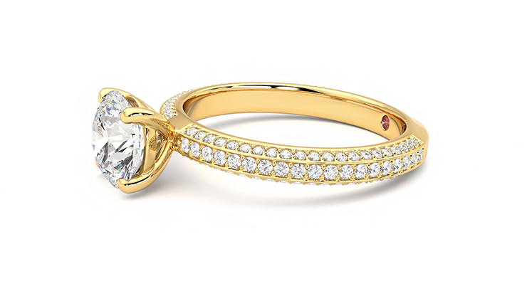 Taylor & Hart Halcyon Round Engagement Ring 360 degree image 22