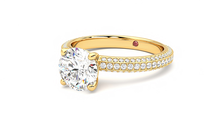Taylor & Hart Halcyon Round Engagement Ring 360 degree image 25
