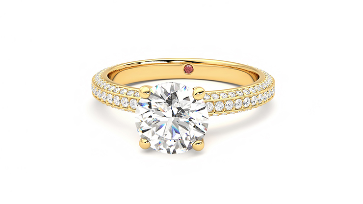 Taylor & Hart Halcyon Round Engagement Ring 360 degree image 28