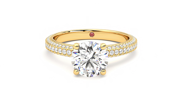 Taylor & Hart Halcyon Round Engagement Ring 360 degree image 29
