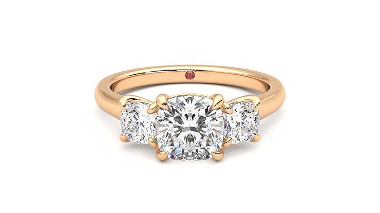 Taylor & Hart Harmony Cushion Engagement Ring 360 degree image 0