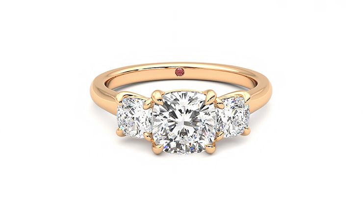 Taylor & Hart Harmony Cushion Engagement Ring 360 degree image 1
