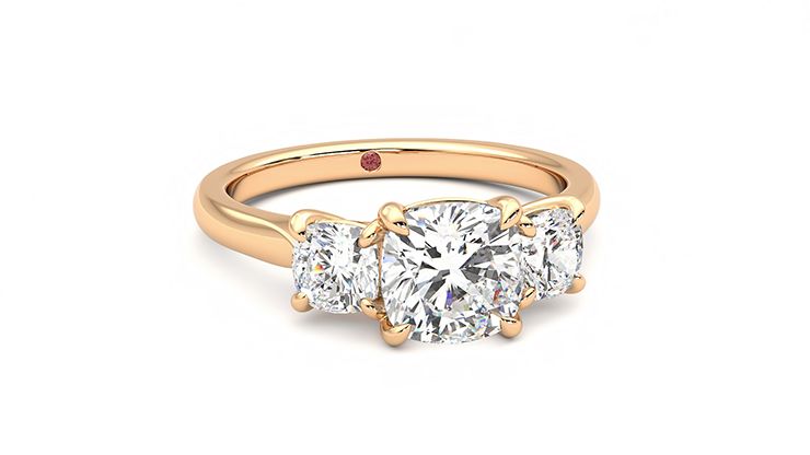 Taylor & Hart Harmony Cushion Engagement Ring 360 degree image 3