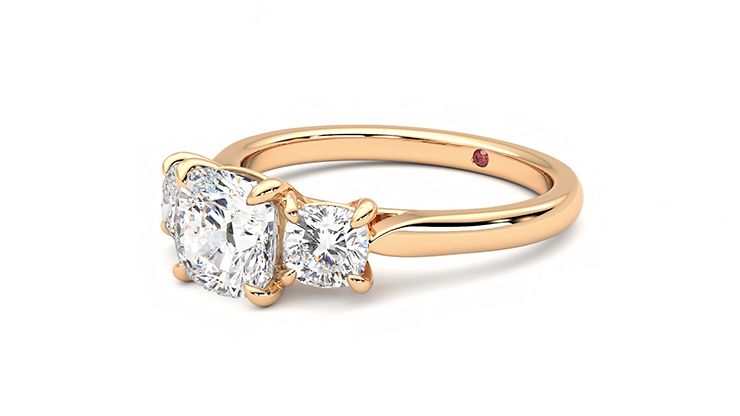 Taylor & Hart Harmony Cushion Engagement Ring 360 degree image 24