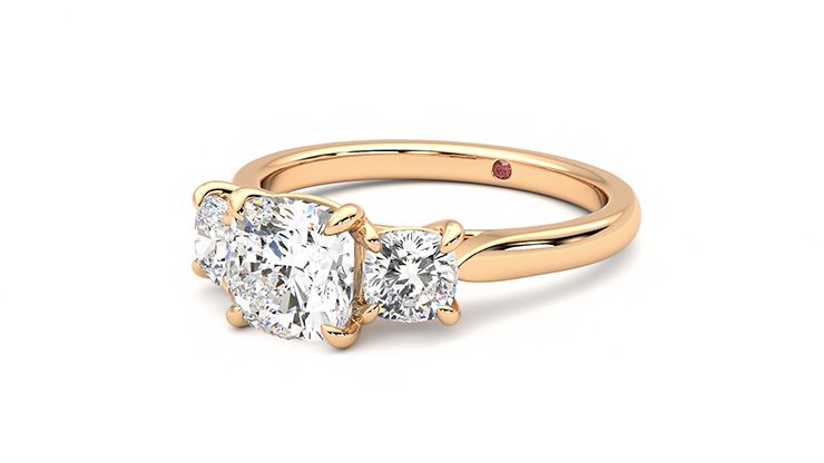 Taylor & Hart Harmony Cushion Engagement Ring 360 degree image 25