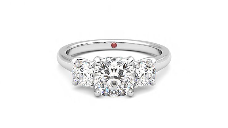 Taylor & Hart Harmony Cushion Engagement Ring 360 degree image 0