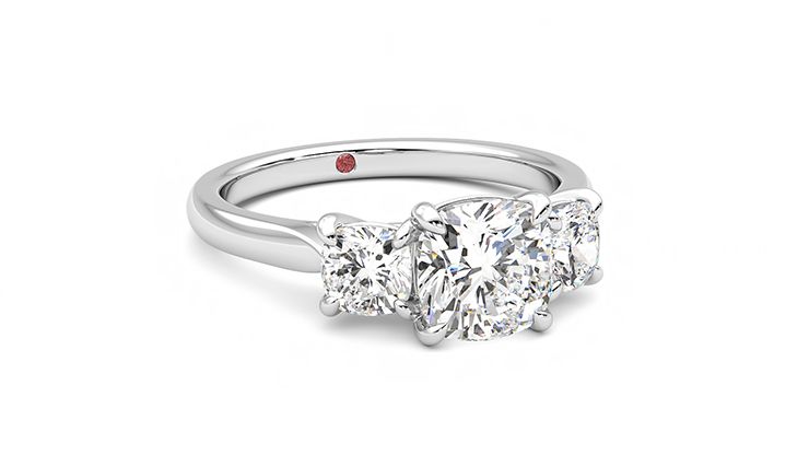Taylor & Hart Harmony Cushion Engagement Ring 360 degree image 4