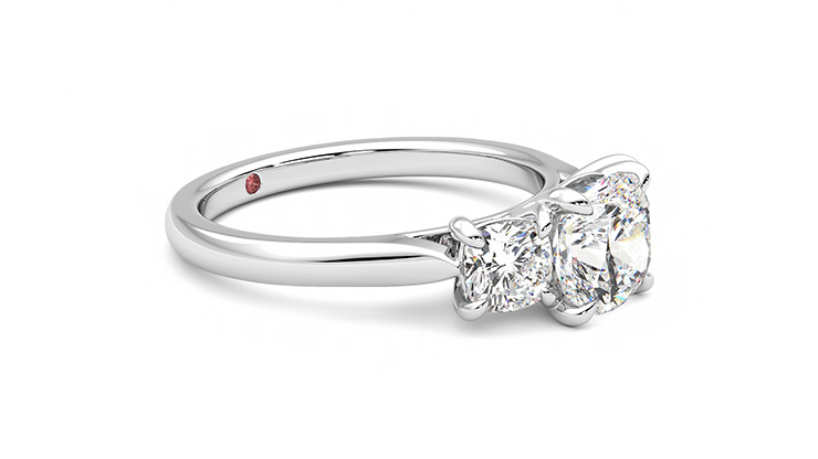 Taylor & Hart Harmony Cushion Engagement Ring 360 degree image 7